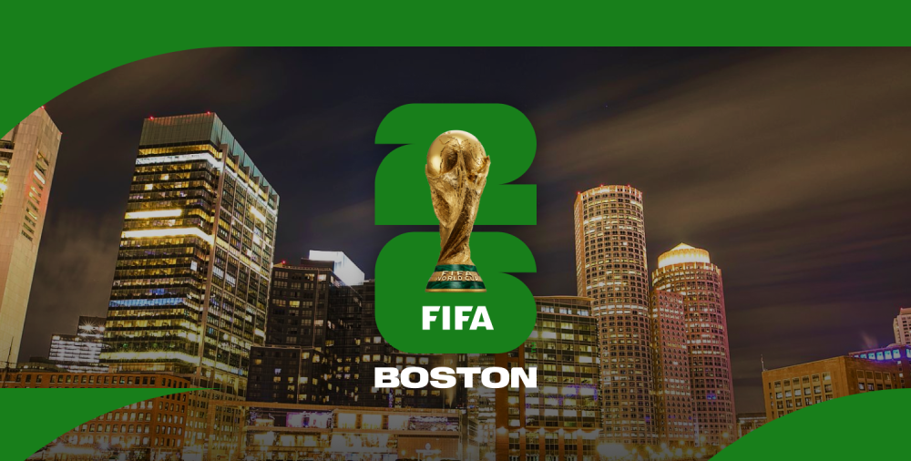 Fans cheering during FIFA World Cup match at Gillette Stadium